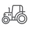Tractor line icon, farm and agriculture, vehicle sign, vector graphics, a linear pattern on a white background.