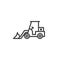 Tractor loader excavator line icon