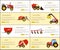 Tractor and Loader Posters Set Vector Illustration