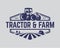 Tractor logo template, farm logo vector