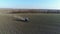 Tractor makes fertilizer. Aerial survey
