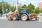 Tractor of the municipal service on the city street