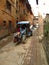 Tractor in the narrow streets of Kathmandu