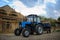 Tractor in a old village