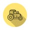 Tractor outline icon in long shadow style
