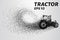 Tractor of the particles. The tractor consists of small circles. Vector illustration