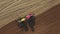 Tractor Planting Seeds Of Grain Crops In Agricultural Field Aerial Top View