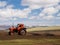 Tractor ploughing the field