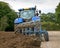 Tractor Ploughing Field Rear View