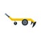Tractor plow icon, flat style