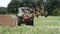 Tractor plowing on autumn tillage