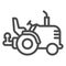 Tractor without roof line icon, heavy equipment concept, agricultural truck sign on white background, farm tractor icon