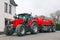 Tractor and sewerage trailer on public road