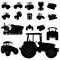 tractor silhouette set