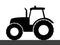 Tractor silhouette on a white background.