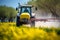 Tractor Sprays Pesticides In Spring