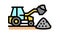 tractor stone gravel loading machine color icon animation