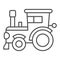 Tractor thin line icon, farm machinery symbol, agrimotor vector sign on white background, farmer machine icon in outline