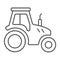 Tractor thin line icon, farming and agriculture