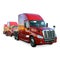 Tractor Trailer Fleet White Background