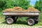 Tractor trailer full of hay outside the stable