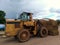 Tractor transporting straw