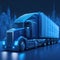 Tractor truck. 3d illustrator rendering lorry van. Highway road. futuristic AI Generated