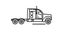 Tractor Unit line icon on the Alpha Channel