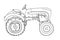 Tractor  Vintage hand drawn vector line art illustration