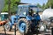 Tractor and watering container at the road construction