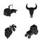 Tractor, Winemaking and or web icon in black style. history, transport icons in set collection.