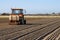 Tractor working on the field