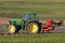 Tractor working on the field