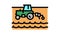 tractor working on field color icon animation