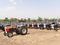 Tractors parked at factory storage