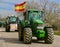 Tractors in the streets of Madrid, Spain for the farmers\' strike.