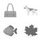 Trade, business, leisure and other web icon in monochrome style., Maple, oxygen, ecology icons in set collection.