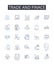 Trade and finace line icons collection. Commerce, Business, Transactions, Exchange, Barter, Market, Investing vector and