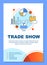 Trade show poster template layout. Sales pitch. Product presentation event. Banner, booklet, leaflet print design with