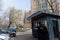 Trade stall `Vegetables-Fruits` in a residential area of Moscow.