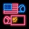 trade war around world neon glow icon illustration