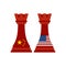 Trade war chess icon flat isolated vector