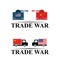 Trade war, USA versus China. America-China tariff business global exchange international.