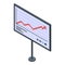 Trader graph banner icon, isometric style