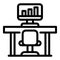 Trader home desktop icon, outline style