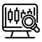 Trader online analysis icon, outline style