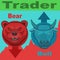Traders bulls and bears in the stock market