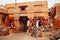 Traders of camel leather stores waiting for customers