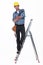 Tradesman standing on a stepladder