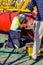 Tradesman working with welding torch